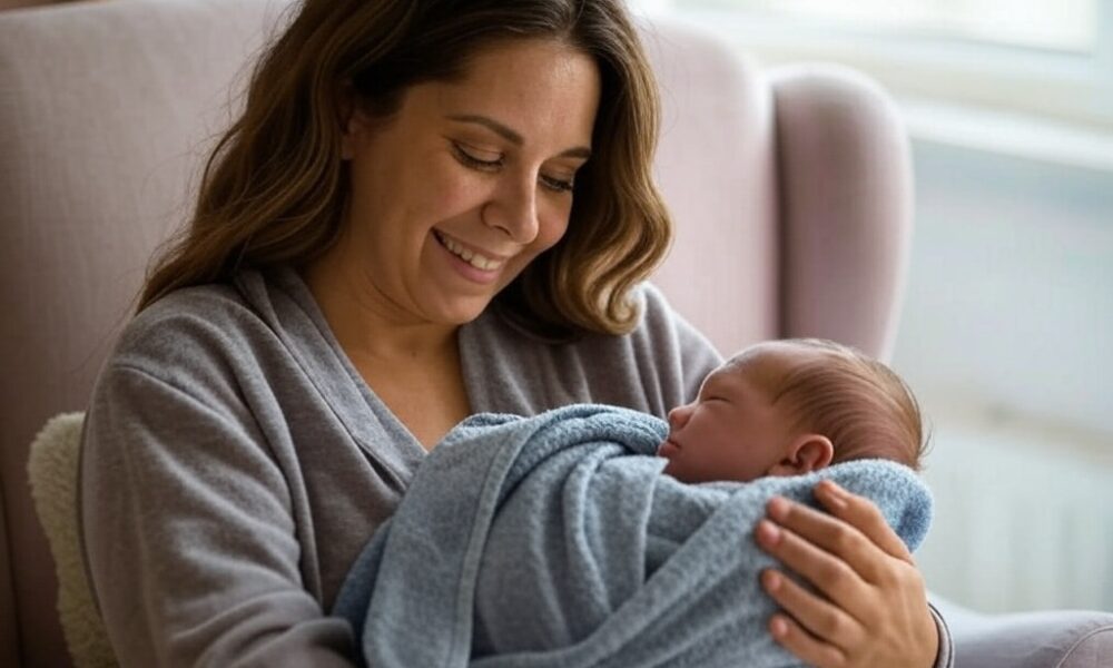 Mom holding her newborn