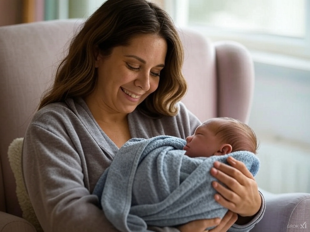 Mom holding her newborn