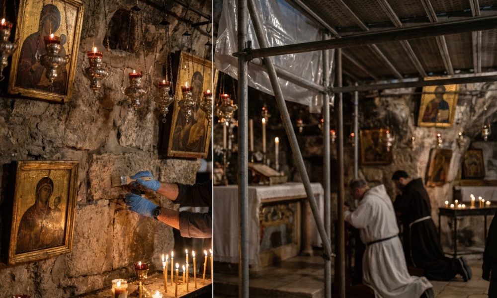 Restoration Begins at Jesus' Birthplace Grotto