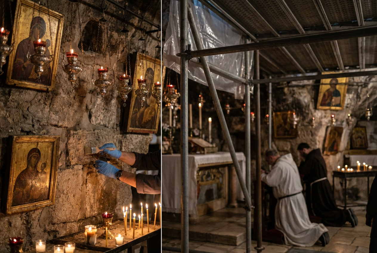 Restoration Begins at Jesus' Birthplace Grotto