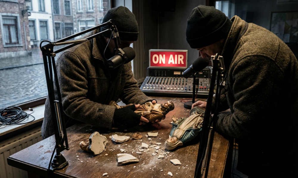 Broadcaster Apologizes After Smashing Christian Statues, Sparking Outrage
